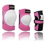 LANOVAGEAR Kids Adult Knee Elbow Pads and Wrist Guards Adjustable Safety Protective Gear Set for Cycling Skatrboard Inline Skating