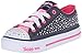 Skechers Kids Twinkle Toes Chit Chat Light-Up Lace-Up Sneaker,Denim/Hot Pink,11 M US Little Kid