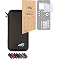 Standard Accessory Set for TI-84 Plus CE Graphing Calculator: WYNGS Protective Case in Black + Screen Protector