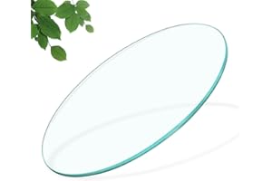 LNKHMK 24" Round Glass Table Top, 3/10"(8mm) Inch Thick Tempered Pencil Edge Polish Glass Protector Replacement Suitable for Dining Table, Coffee Table, Office Table, Side Table