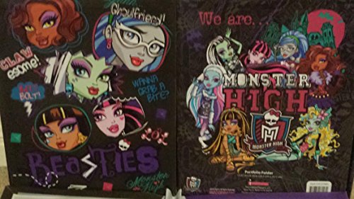 Monster High Beasties 2-pocket Plastic Portfolio Folders (2-pack)