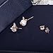Cat Earrings Sterling Silver Freshewater Pearl Stud Earrings Cat Lover Gifts for Women