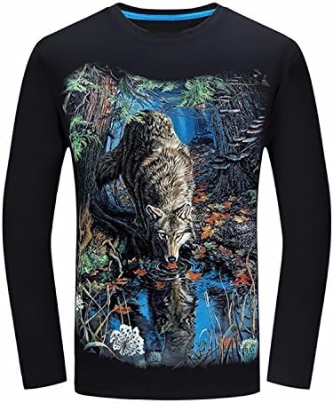 MWQOUD Men's 3D Graphic Printed Sweaters Athletic Pullover Hoodie With Big Pockets Black Asian Size 4XL