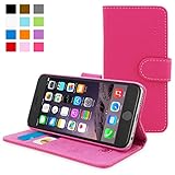 iPhone 6 and 6S Case, Snugg Hot Pink Leather Flip Case [Card Slots] Executive Apple iPhone 6 and 6S Wallet Case Cover and Stand - Legacy Series