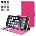 iPhone 6 and 6S Case, Snugg Hot Pink Leather Flip Case [Card Slots] Executive Apple iPhone 6 and 6S Wallet Case Cover and Stand - Legacy Series