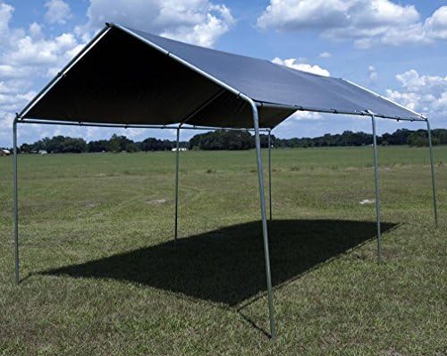Tarrkenn Lost Woods 10' x 20' Car Port Canopy Kit (12' x 20' Silver Tarp)