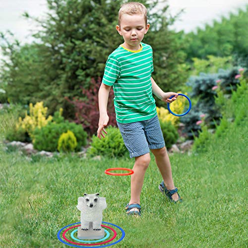 HRLORKC Plastic Ring Toss Game Set Rings for Ring Toss for Kids Outdoor Games Plastic Carnival Rings Carnival Games for Carnival Party and Parent-Child Games (32 pcs)