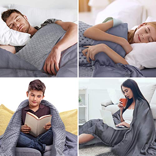 CoziRest Cooling Weighted Blanket | 15 lbs | 60x80 Queen Size | Cool Bamboo & Cozy Minky Dual-Sided Cover Included | Heavy Blanket for Adults from 140-190 lbs - Thumbnail 6