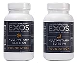 EXOS Performance Nutrition - Multi-Vitamin Elite - Supplement to Support Daytime Energy and Nighttime Recovery - NSF Certified for SportÂ® - 180 Capsules
