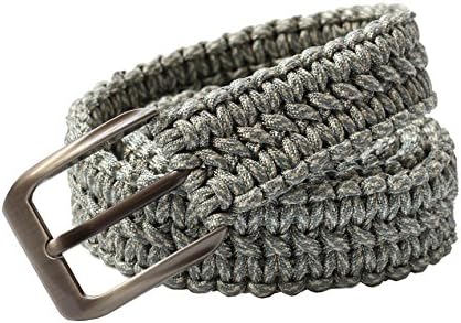 EDC 550 Paracord Belts with Metal Buckles for Men Hand-Braided Belts for Outdoor Survival (Digital Camo)