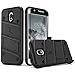 Zizo Bolt Series Compatible with Samsung Galaxy Amp Prime 3 Case Military Grade Drop Tested with Tempered Glass Screen Protector Holster Black