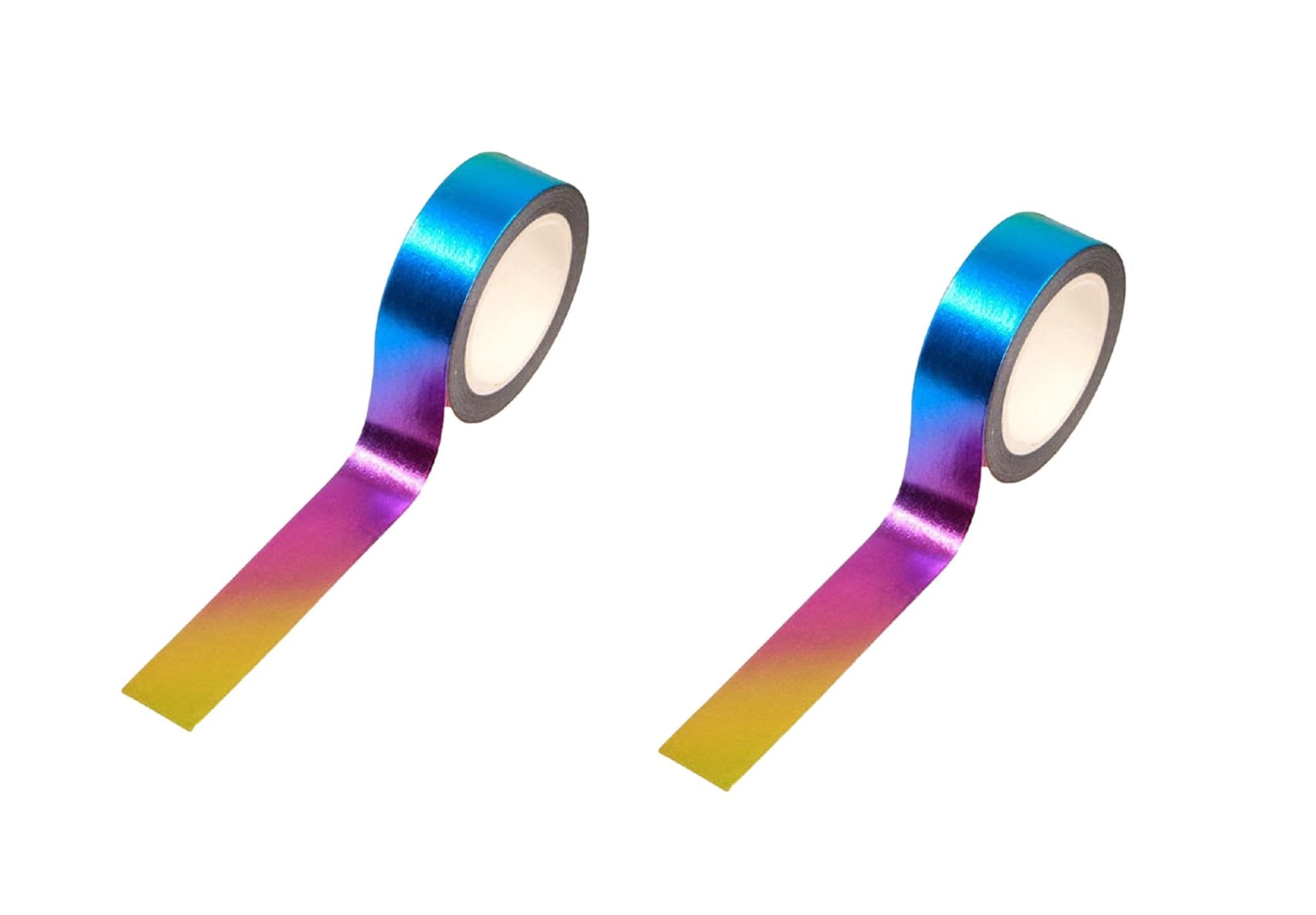 Syntego 2 Rolls Foil Washi Tape 5/8" x 393 inches 15mm x 10m Washi Tape Craft SuppliesTape Scrapbooking DIY Craft Decorative Foil Washi (Rainbow)