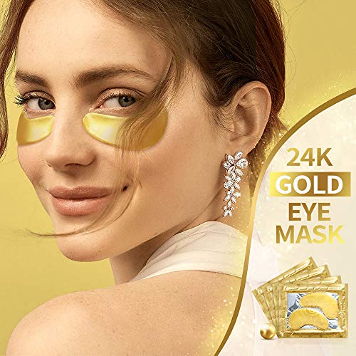 24K Gold Under Eye Mask Eye Patches Treatment for Puffy Eyes Pure