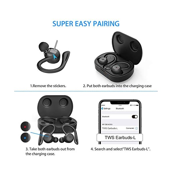 Sport-Ergonomic-Design-Headphones-APEKX-True-Wireless-Bluetooth-50-Sports-Earbuds-IPX7-Waterproof-Stereo-Sound-Built-in-Mic-EarphonesSupporting-Wireless-ChargingBlack Sport Earhook Design Headphones for Running APEKX True Wireless Bluetooth 5.1 IPX7 Waterproof Stereo Sound, Built-in Mic…