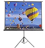VIVO 84 inch Portable Indoor Outdoor Projector Screen, 84 Inch Diagonal Projection HD 4:3 Projection Pull Up Foldable Stand Tripod (PS-T-084)