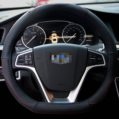 Generic D Type Genuine Leather Steering Wheel Cover Sports Curves Fit For For Nissan New Rogue VW Jetta