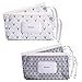 Ava & Kings 4pc Baby Wipes Travel Carrying Case Holder Dispenser Refillable Moist Diaper Wet Wipe Clutch w/Button Strap Unisex Variety Pack |New & Improved Design| Set 2: White Arrow & Gray Pixel