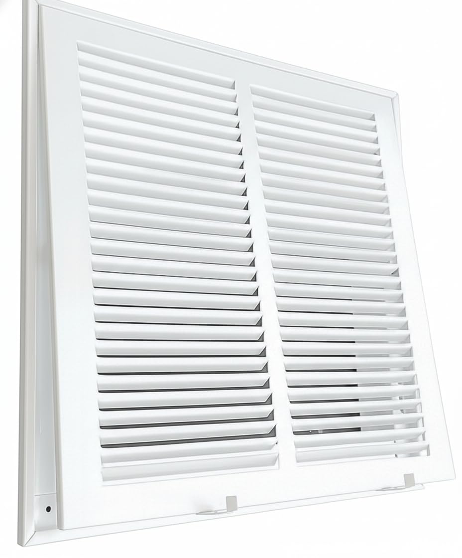 Photo 1 of ***FACTORY SEALED***Fits 14x20 Duct Opening | Steel Return Air Filter Grille by Sierra Grates | Vent Cover Grill for Sidewall and Ceiling | White Powder Coated with Frame