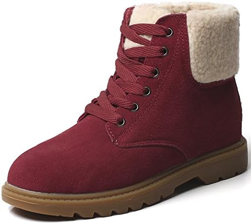 Amazon | [Weweya] 女性のファッションアンクルハイパッドカフレースアップスリップ耐性防水戦闘ハイキング軍事ブーツアウトドア