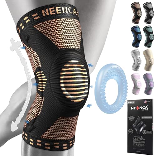 NEENCA Kniestütze, Komprimierte Kniebandage mit Patella Gel Pads & Feder Seitenstabilisatoren, Medizinischer Knieschützer für Laufen, Meniskusriss, Ar