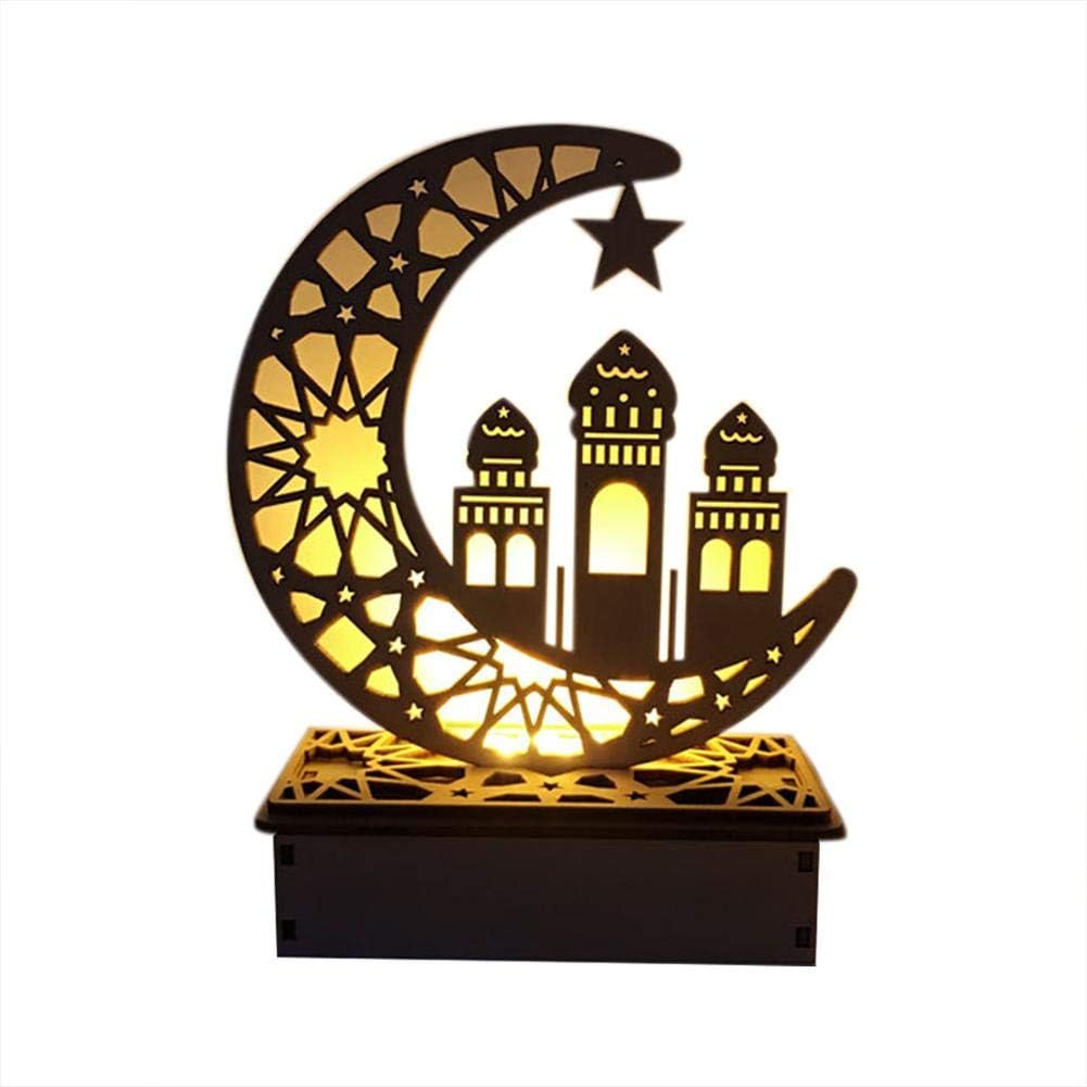 Grehod LED Wooden Lantern LED DIY Lamp Festival Palace Decorative Light Night Lamp for Muslim Islam Eid Mubarak Ramadan