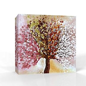 Wall26-Canvas Wall Art-Abstract Colorful Tree-Giclee Painting Wall Bedroom Living House Decoration Home Art - 12x12 inches