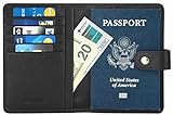 Simpac Passport Holder, Passport Wallet Travel Wallet Passport Cover Case RFID Blocking Genuine Leather