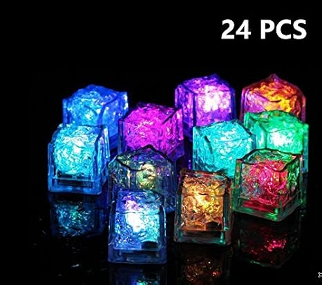 Shinely 24 Stueck Bunt LED Eiswürfel, Geeignet für Bars, Disco und Restaurants