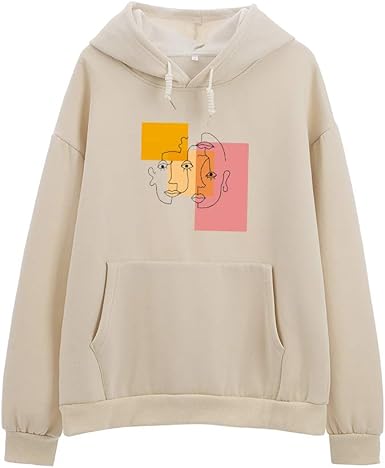 Beige graphic hoodie Clearance