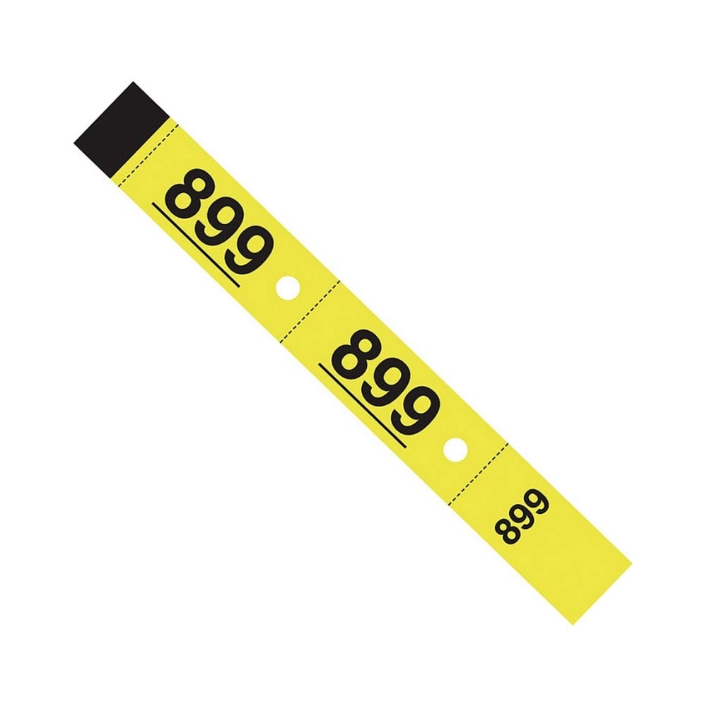 Elve 500 Cloakroom Tickets - 3 x 20cm - 5 lots of 100 (Yellow)