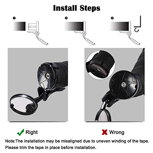 WESTGIRL Bicycle Drop Bar Mirror, 360°Rotatable and Adjustable Convex Rear View Safe Mirror for End Handlebar, Lightweight and Portable Road Cycling Mirror Glasses, 1 PCS - Thumbnail 4