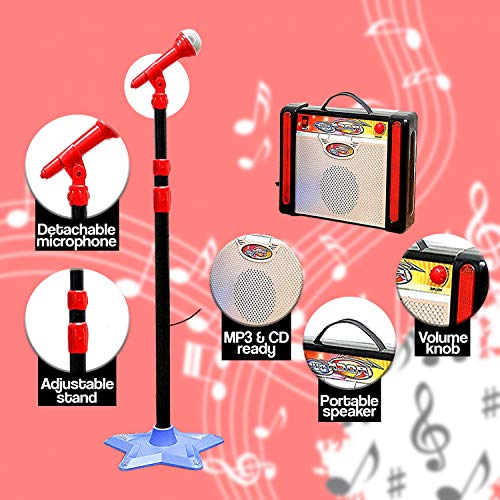 IQ Toys Kids Karaoke Machine Microphone Stand and Speaker with