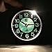 JCC Charming Luminous Small Round Handheld Size Non Ticking Quartz Bedside Desk Clock Travel Alarm Clock with Light Night, Snooze Function - Battery Operated (Matte - Blue)