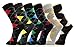 Fashion Mic Mens Cotton Blended Dress Socks 6 Pair Bundle Multiple Styles