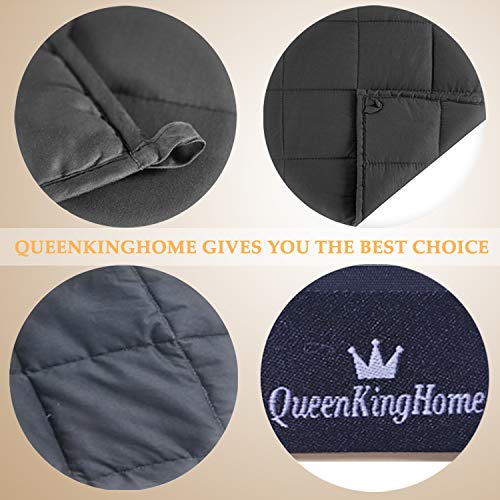 QueenKingHome Weighted Blanket 5 lbs for Adult Kids Teens | 100% Cotton Twin Size Heavy Blanket with Glass Beads for Children 40 to 60 Pounds (5lb 36\'\' x 48\'\')