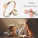JINHUI Gold Bangles Bracelets for Women, Love Heart Dangle Charm Dainty Women’s Bangles Bracelets Hollow out 18K Plated Engraved Stainless Steel 6.5” (rosegold)
