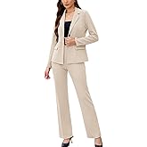 Women's 2 Piece Suits Business Casual Outfits Long Sleeve Solid Blazer with Pants Professional Office Work Sets