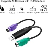 HuaLiSiJi PS2 to USB Adapter Keyboard Mouse Converter Plug Play No Driver Black view 2