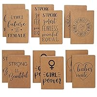 Paper Junkie Feminist Gifts Kraft Pocket Notebook Journals (12 Count) 6 Designs