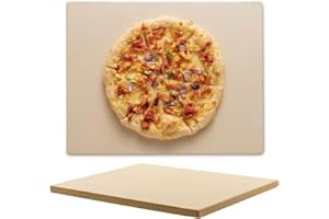 RMZUROCK Pizza Stone for Oven and Grill, Heavy Duty Cordierite Baking Pan, Rectangular Baking Stone for Bread, Cookie,16x14 Inch