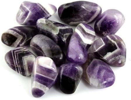 1/2lb Bulk Tumbled Chevron Banded Amethyst Quartz from South Africa - Large 1" Polished Natural Stones for Reiki Crystal HealingWholesale Lot