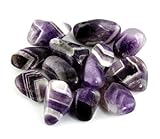 1/2lb Bulk Tumbled Chevron Banded Amethyst Quartz from South Africa - Large 1" Polished Natural Stones for Reiki Crystal HealingWholesale Lot