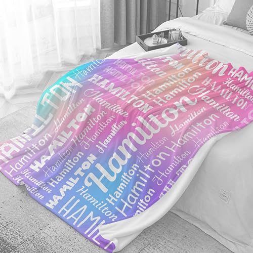 Custom Name Throw Blanket Name Personalized Blanket Gift for Boys Girls Kids Soft Cozy Blanket for Bed Couch Sofa Chairs—All Season 30''x40'' for Baby/Pets