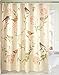 Collections Etc Birds and Blooms Floral Cream Shower Curtain with Pink & Green Accents, Bathroom Décor for Bird Lovers
