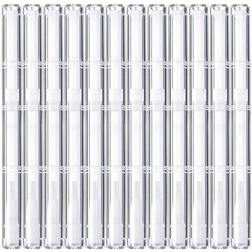 12 Pack 3 ml Transparent Twist Pens, Empty Nail Oil Pen with Brush Tip, Cosmetic Lip Gloss Container Applicators Eyelash Growth Liquid Tube