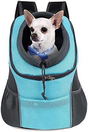 WOYYHO Pet Dog Carrier Backpack Puppy Dog Travel Carrier Front Pack Breathable Head-Out Backpack Carrier for Small Dogs Cats Rabbits