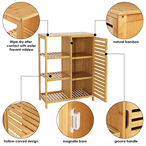 HOMECHO Bathroom Storage Side Floor with 3 Open
