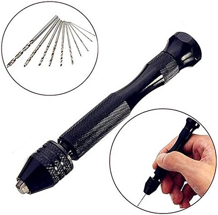 Xbes 11pcs/set Precision Pin Vise Mini Hand Drill Set with 10 Twist Drill Bits Rotary Tools