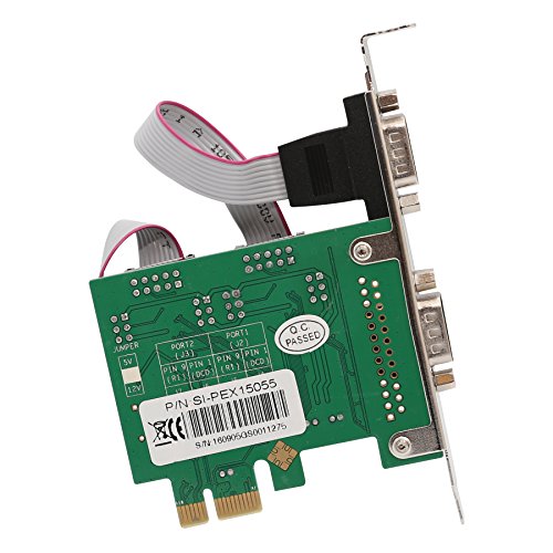 IO Crest 2 Port PCI Express 1.0 x 1 to Industrial Serial DB9 COM RS232 Converter Adapter Controller for Desktop PC with Low Bracket