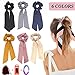 6Pcs Bandana Hair Scrunchies, Chiffon Elastic Hair Bands Hair Scarf, Vintage Hair Accessories Ropes Ponytail Holder Scrunchy Ties for Women Girls (6 Colors Pack B)